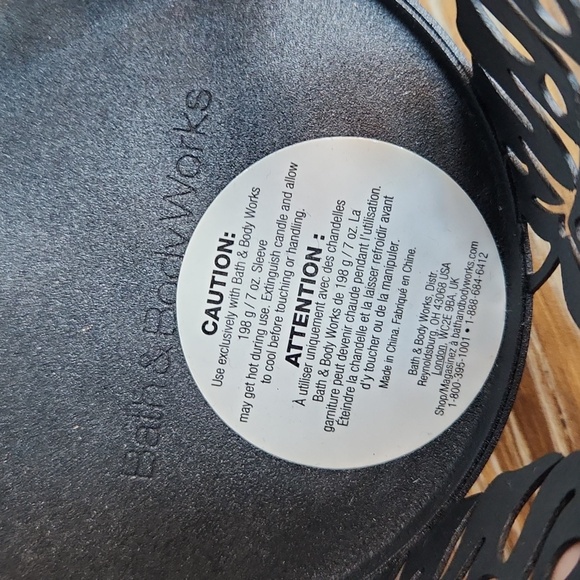 NWT Bath & Body Works Black Monstera Palm Leaf Candle Holder - Picture 3 of 9